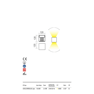 Аплик LED фасаден Redo Vary 2x10W 4000K - Image 3