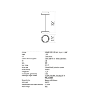 LED градинска настолна лампа с USB REDO OUTDOOR 90312 ILUNA - Image 2
