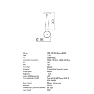 LED градинска настолна лампа с USB REDO OUTDOOR 90336 TAO - Image 2
