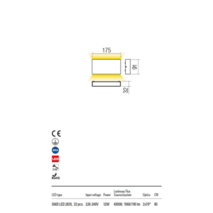 Аплик фасаден LED 12W 4000K Redo Kamal - Image 2