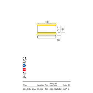 Аплик за фасада LED Redo Kamal 15W димиран 4000K - Image 2