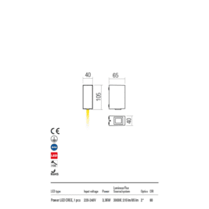 Аплик Redo ACE LED 3.36W 3000K за фасадно осветление - Image 2