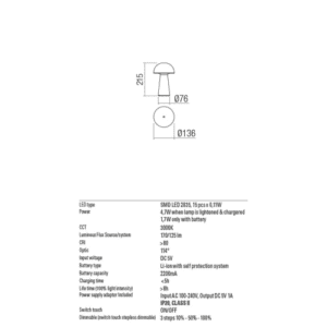 Настолна лампа Redo KIRA LED 4.7W 3000K бяла - Снимка 2