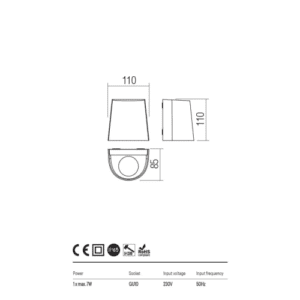Фасаден аплик Redo TRON GU10 7W димируем - Снимка 2