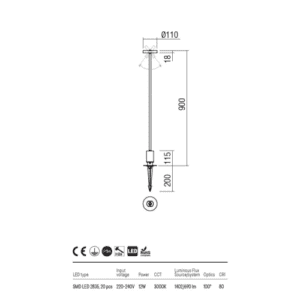 LED градински прожектор с колче за земя REDO OUTDOOR 90466 ELFIC - Image 2