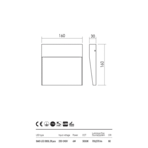 Фасадна луна LED 6W 270lm 3000K Redo LANDER - Снимка 2