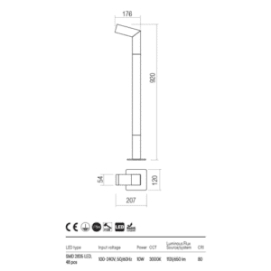 LED градински стълб REDO OUTDOOR 90512 WOODY - Снимка 2