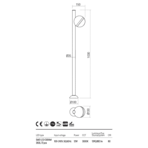 LED градински стълб REDO OUTDOOR 90558 MAGNUS - Image 2