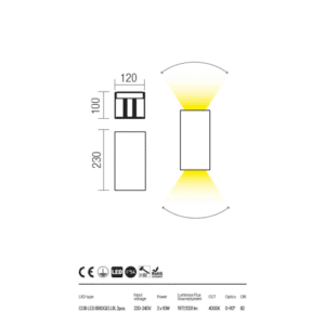 LED фасаден аплик REDO OUTDOOR 90568 VARY 4000K - Image 2