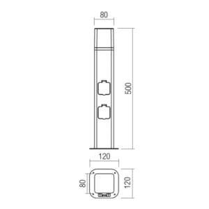 LED градински стълб REDO OUTDOOR 90614 VOLT ST LED WITH 2 SOCKETS 13W IP54 DG 3000K - Снимка 2