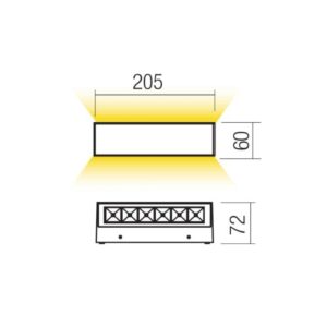 Аплик фасаден Redo AROOS 14.5W IP65 2700K ръждиво-кафяв - Image 2