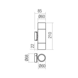 Фасаден аплик Redo STAKE AP GU10 2x7W IP65 месинг - Image 2