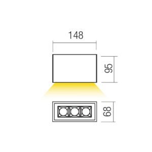 LED фасадна луна за външен монтаж REDO OUTDOOR 91235 AROOS PL LED 9W IP65 SWH 2700K - Image 2