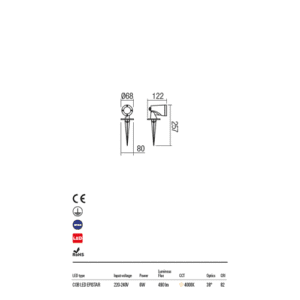 Градинско осветително тяло Redo SAM 6W, 490lm, антрацит - Image 3
