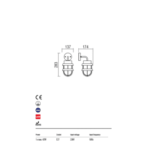 Външен аплик Redo CLAUT, E27, антрацит, 1x42W - Снимка 2
