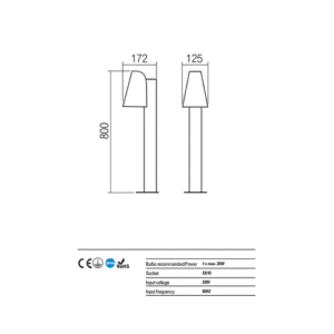 Градински стълб Redo ALVAR GU10 1x35W антрацит - Снимка 2