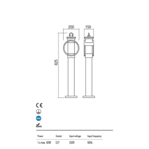 Градинска лампа Redo Outdoor Compass E27 42W - Image 2