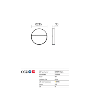 LED фасадна луна за външен монтаж REDO OUTDOOR 9626 EVEN - Image 3