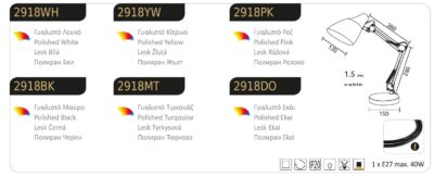 Настолна лампа ACA Lighting Kingston E27 40W черна - Снимка 3