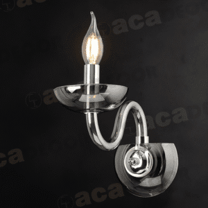 Аплик ACA LIGHTING LUNARIA E14 40W хром-стъкло - Снимка 1