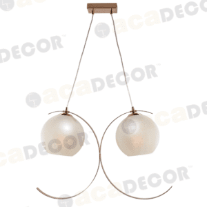 Пендел стъкло и метал ACA Lighting DCR17502P 2x60W - Снимка 1
