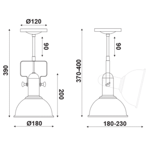 Спот ACA Lighting Riviera E27 60W за стена и таван - Image 2