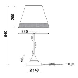 Настолна лампа ACA LIGHTING MULAN E14 40W - Image 2