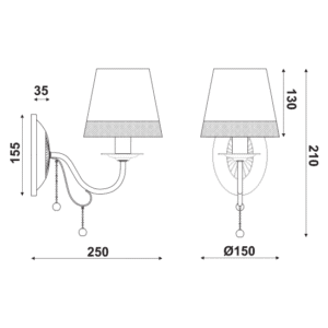 Аплик ACA LIGHTING MULAN, E14, 1x40W - Снимка 2