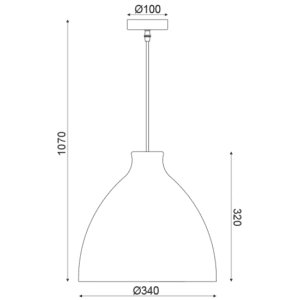 Пендел ACA Lighting ML1013011N, E27, 1x60W, бял/бежов - Снимка 2