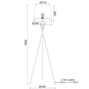 Лампион ACA Lighting 1xE27 60W метал бяло/тръстика - Image 2