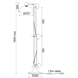 Лампион ACA Lighting FREDDIE E27 60W метал черен - Image 2