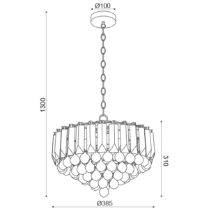Пендел ACA LIGHTING GRAPPA с 3x40W E14 фасунги - Image 2