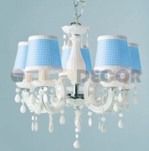 Полилей ACA LIGHTING MACARON, 5x40W, E14, бял/син - Снимка 1