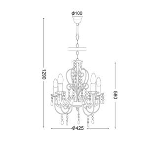 Полилей с пет светлини ACA LIGHTING DUMAS, E14, 5x40W - Image 2