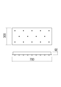 CANOPY SQ 700X300 14 PENDANTS WH - Image 2
