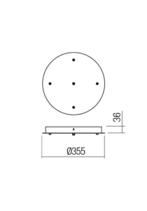 CANOPY RD D355 5 PENDANTS BK - Image 2