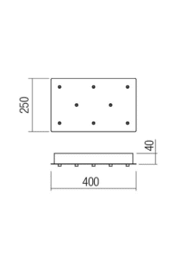 Основа за осветително тяло Redo Canopy 8 отвора 400х250 мм - Image 2