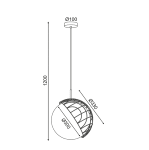 Пендел ACA LIGHTING DCR921P33 Aurora E27 60W бял-кафяв - Снимка 3