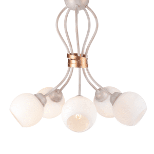 Бял полилей за спалня ACA LIGHTING DL11695C, 5xE27, 5x60W, бял/бронз