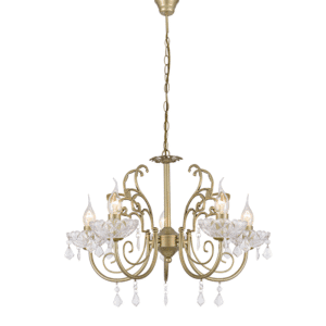 Полилей ACA LIGHTING FABERGE 5xE14 5x40W месинг/кристал - Снимка 1