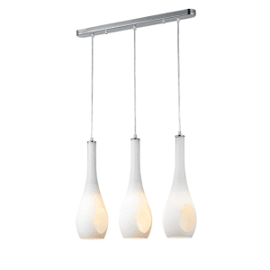 Пендел ACA Lighting CAVE, 3x40W, E14, бял метал и стъкло - Снимка 1