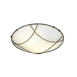 Плафон ACA LIGHTING MINOS E27 2x60W антично черен/бял