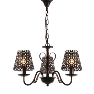 Полилей ACA LIGHTING EDAM 3xE14, 3x40W, черен/мед