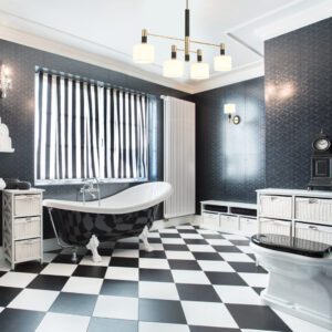 Полилей ACA LIGHTING EG224P100BG, 4x40W, E14, месинг/черен/бял - Image 2