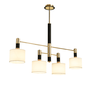 Полилей ACA LIGHTING EG224P100BG, 4x40W, E14, месинг/черен/бял