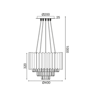 Полилей ACA LIGHTING EG6175P41CG, 5x40W, E14, кристал - Image 3