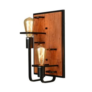 Аплик ACA LIGHTING TESLA с 2xE27, 2x40W, метал и дърво - Снимка 1