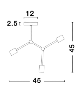 BRASS METAL LED E27 3X12W 230V IP20 - Image 2