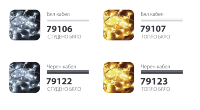 LED СТРИНГ+СВЕТКАВИЦА- МАКАРА 100М, СТУДЕНО БЯЛО, ЧЕРЕН КАБЕЛ - Image 3