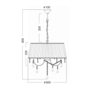 Полилей ACA Lighting PENELOPE, 5x40W, E14, хром/бял - Снимка 2